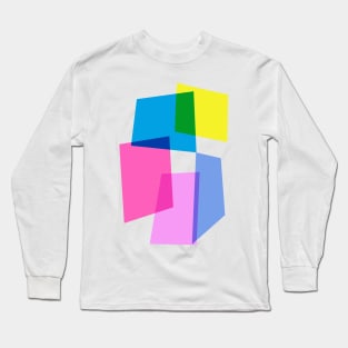 Vibrant Retro Colorful Geometric Shapes Long Sleeve T-Shirt